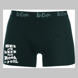 Sex and Beer and Rock n Roll čierne trenírky BOXER s tlačeným logom, top kvalita 95%bavlna 5%elastan
